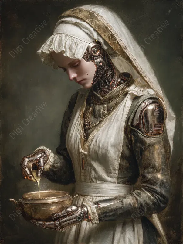 Cybernetic Renaissance Fusion Art