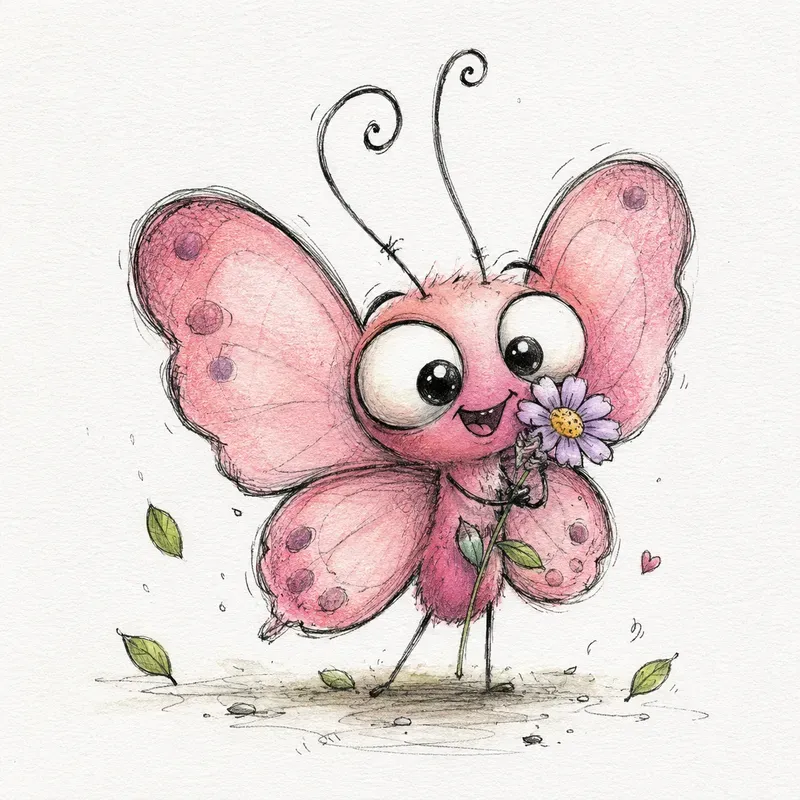 Whimsical Funny Bug Sketches
