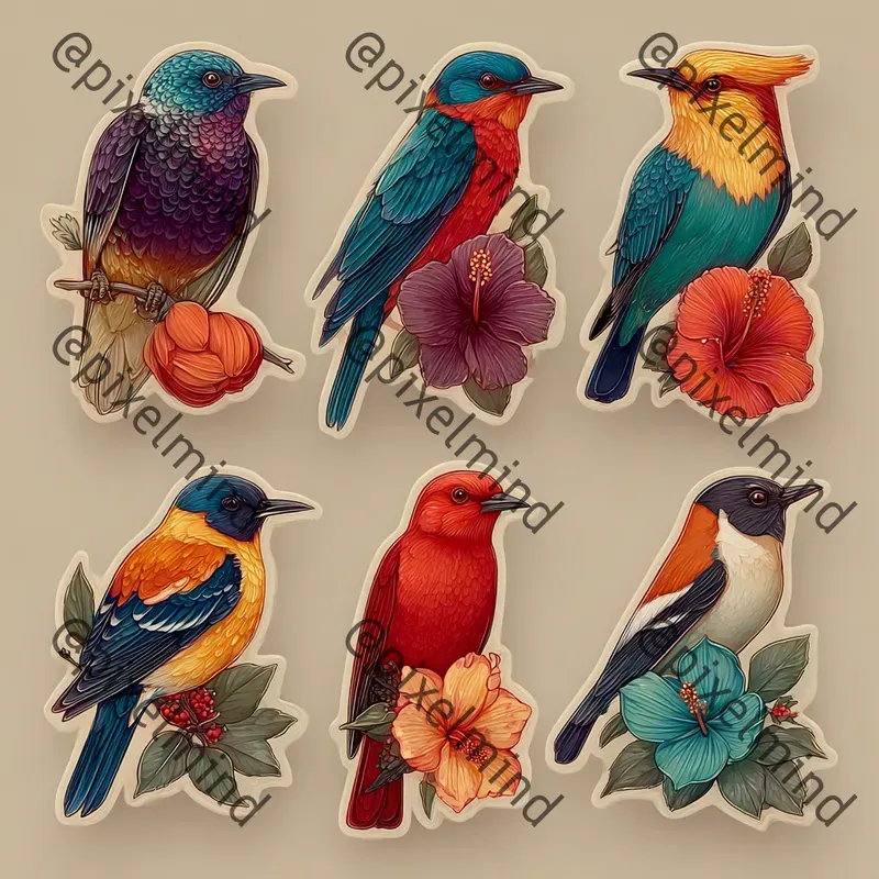 Vibrant Sticker Pack Illustration Packs