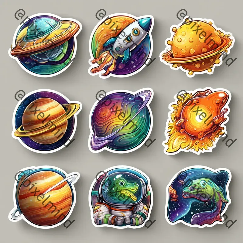 Vibrant Sticker Pack Illustration Packs