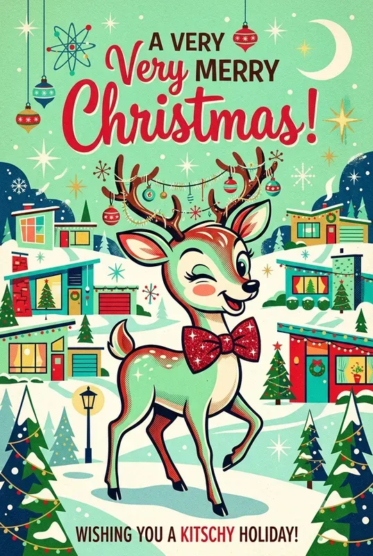 1950s Kitsch Christmas Journal Cards