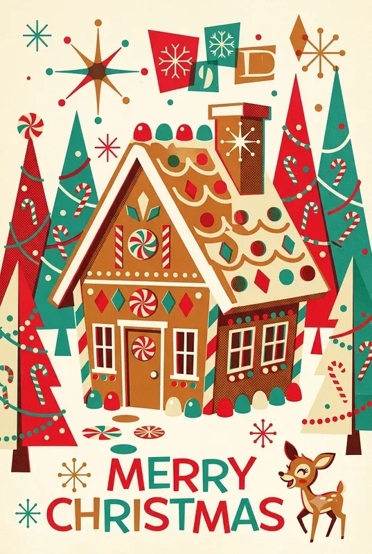 1950s Kitsch Christmas Journal Cards