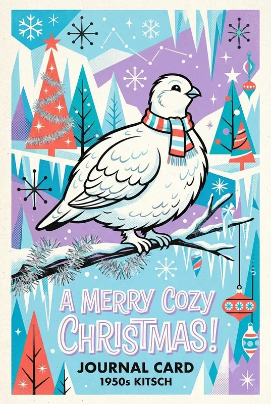 1950s Kitsch Christmas Journal Cards