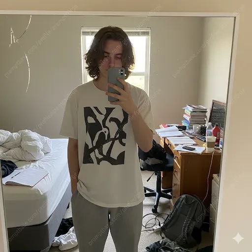 Messy Room Mirror Selfies