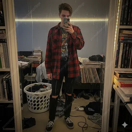 Messy Room Mirror Selfies