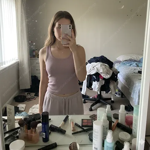 Messy Room Mirror Selfies