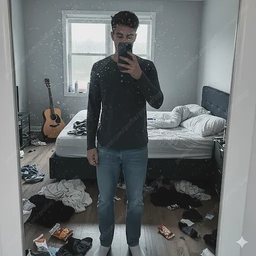 Messy Room Mirror Selfies