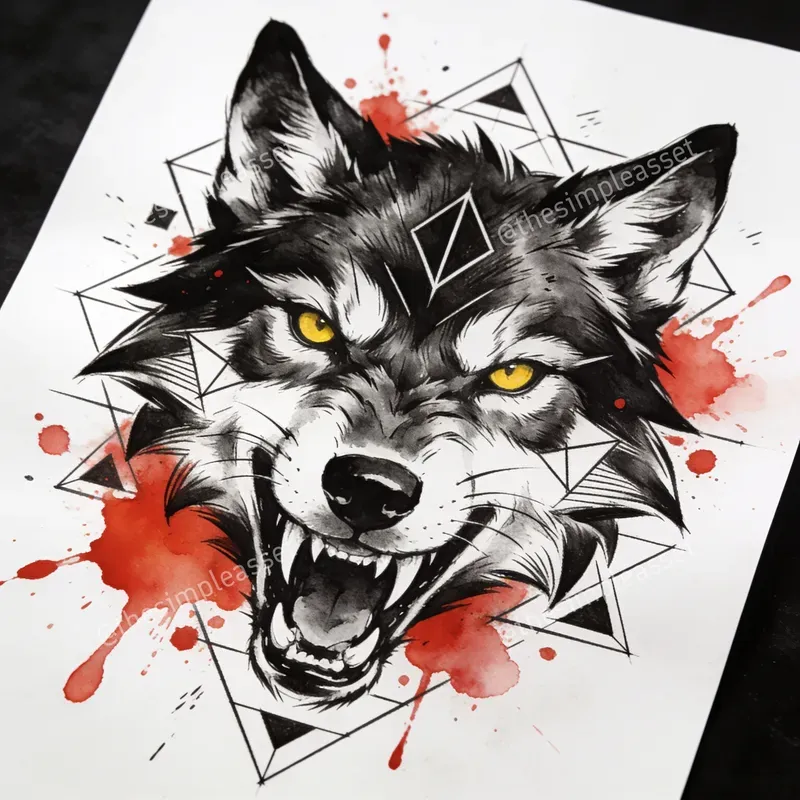 Clean Sketch Tattoos Black Red