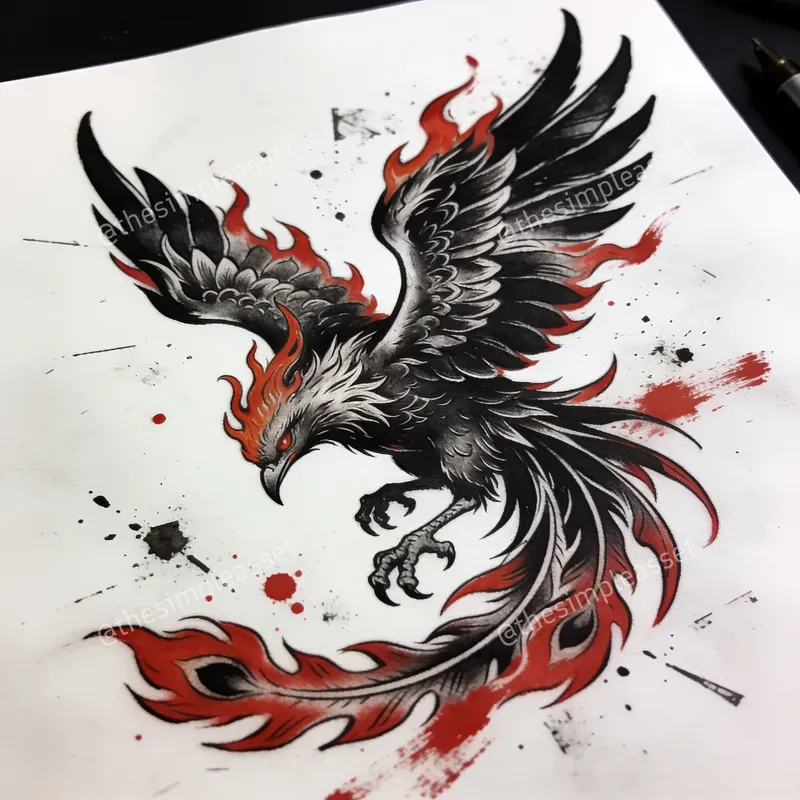 Clean Sketch Tattoos Black Red
