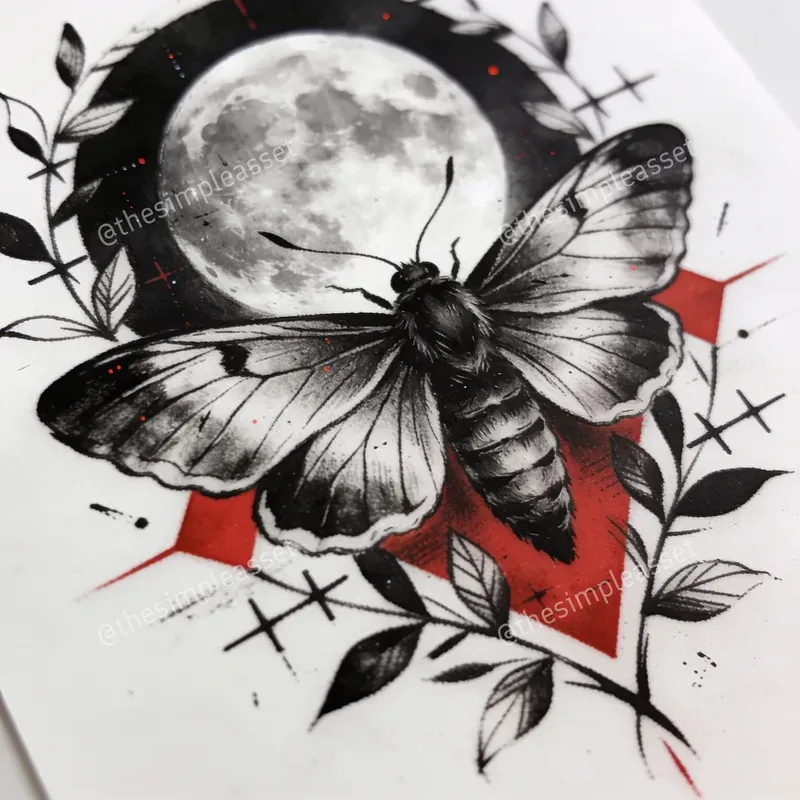 Clean Sketch Tattoos Black Red