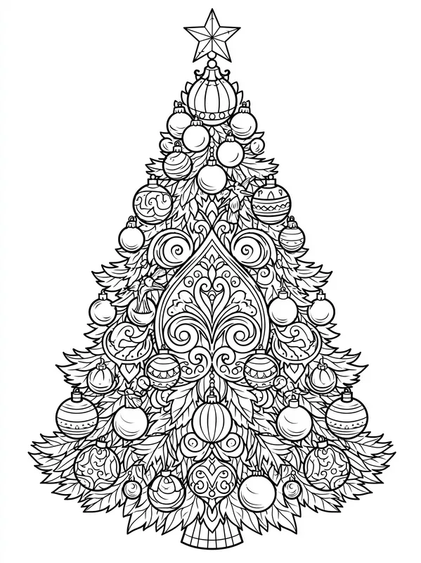 Intricate Christmas Coloring Book Pages