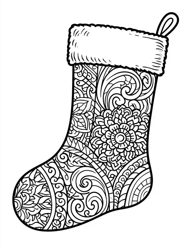 Intricate Christmas Coloring Book Pages