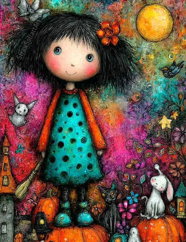 Cute Halloween Character Ephemera Pages