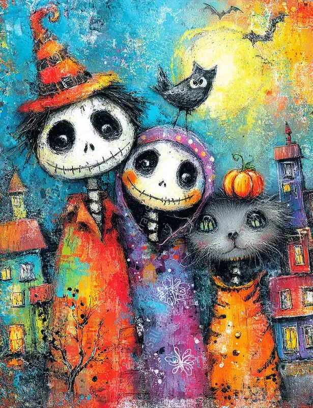 Cute Halloween Character Ephemera Pages