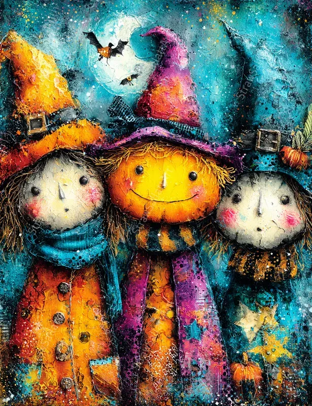 Cute Halloween Character Ephemera Pages