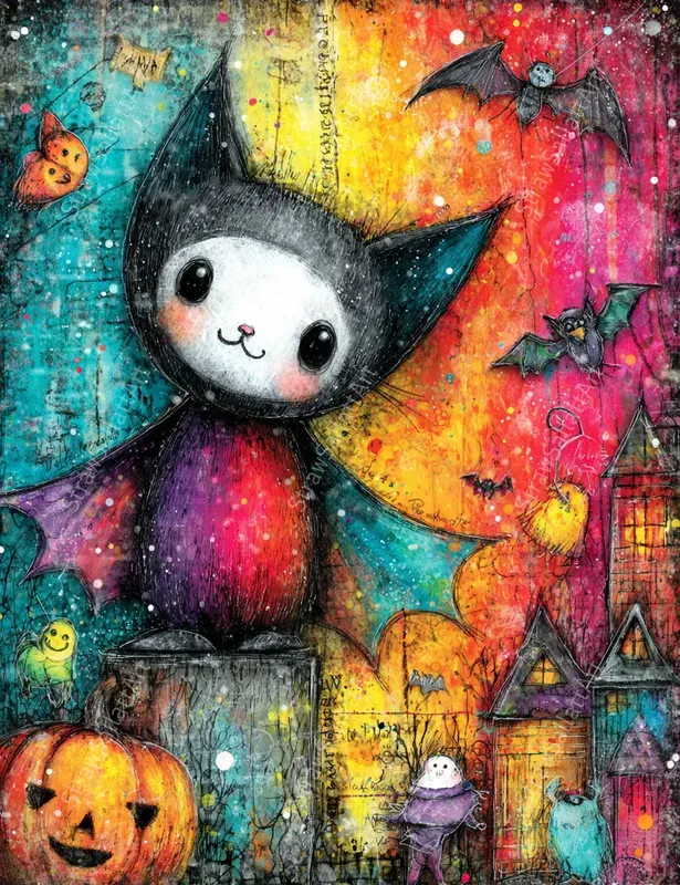 Cute Halloween Character Ephemera Pages