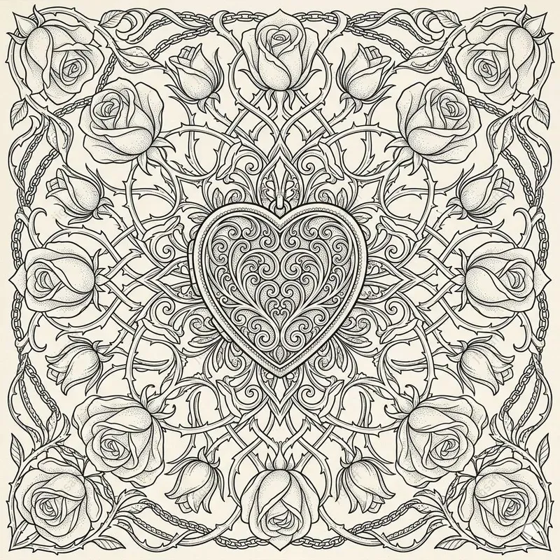 Intricate Symmetry Fine Line Ink Art