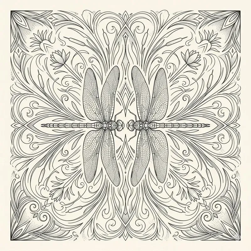 Intricate Symmetry Fine Line Ink Art