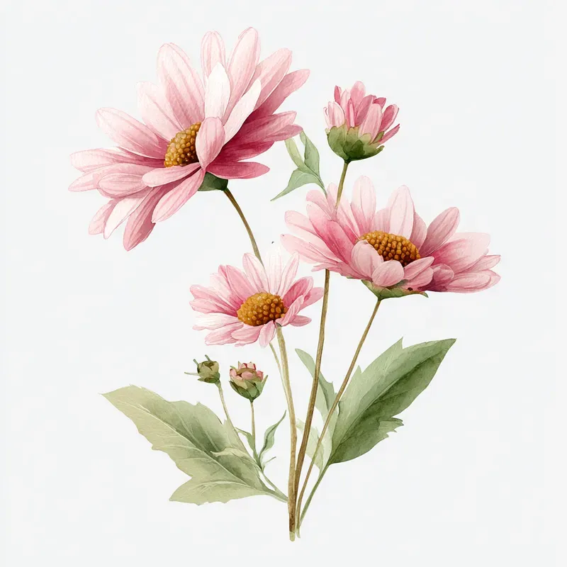 Watercolor Floral Sticker Clipart Sets