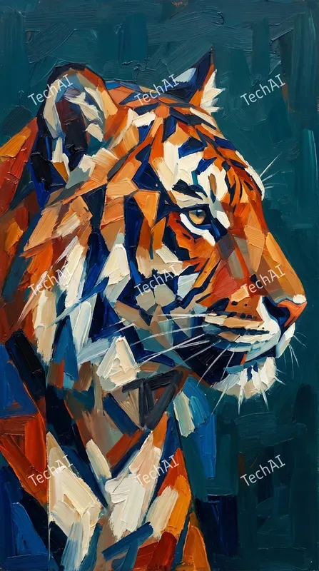 Geometric Cubist Oil Paint Style