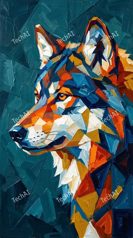 Geometric Cubist Oil Paint Style