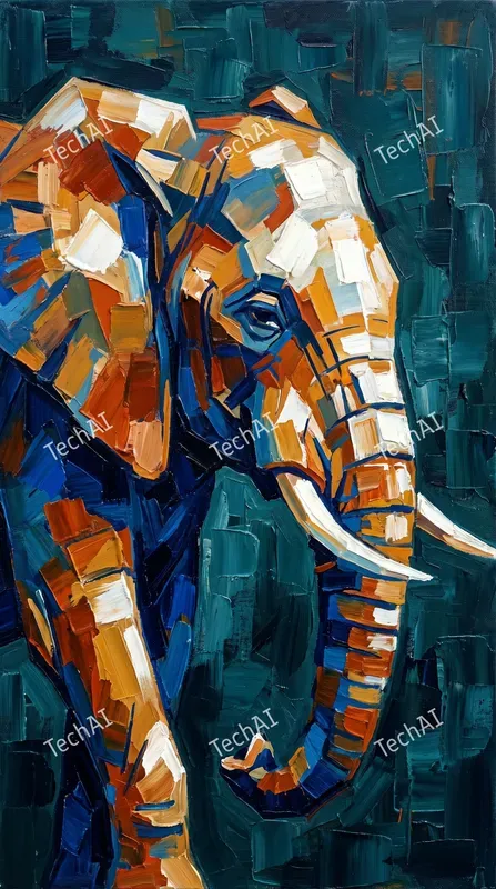 Geometric Cubist Oil Paint Style