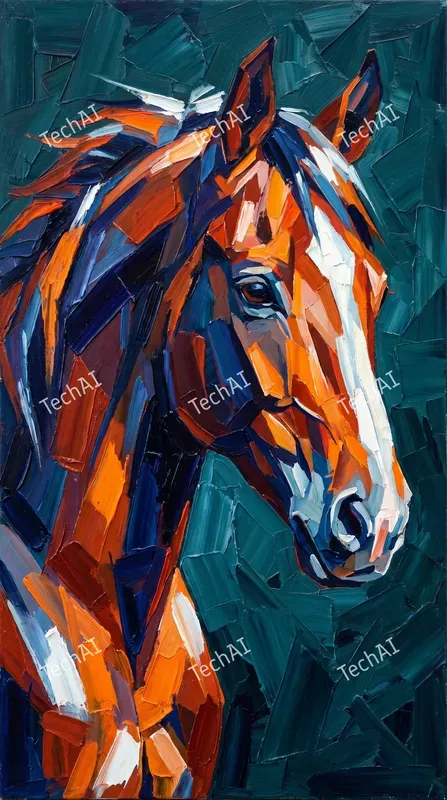 Geometric Cubist Oil Paint Style