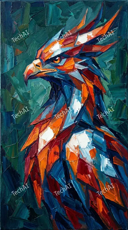 Geometric Cubist Oil Paint Style