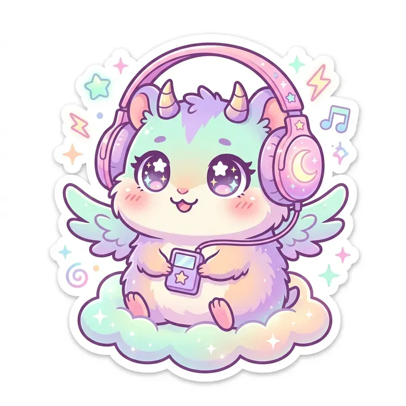 Kawaii Pastel Magical Creature Stickers