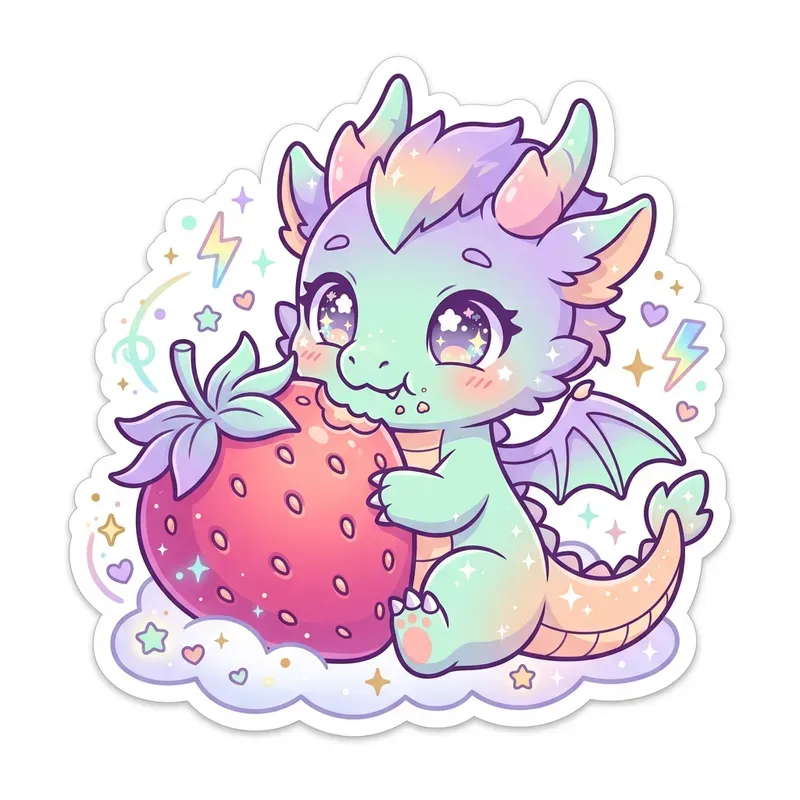 Kawaii Pastel Magical Creature Stickers