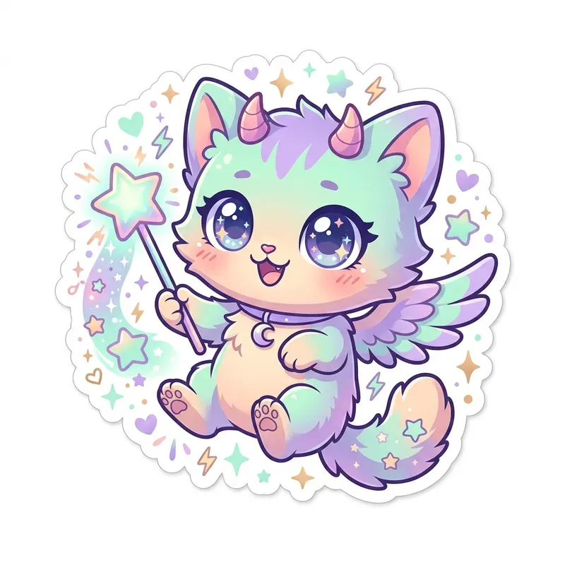 Kawaii Pastel Magical Creature Stickers