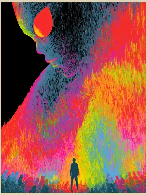 Dark Neon Glitch Poster Art
