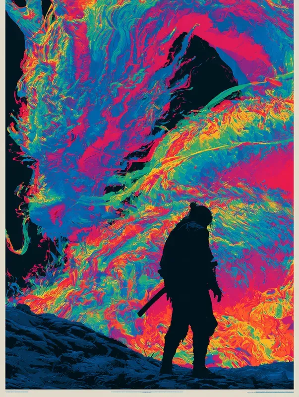 Dark Neon Glitch Poster Art