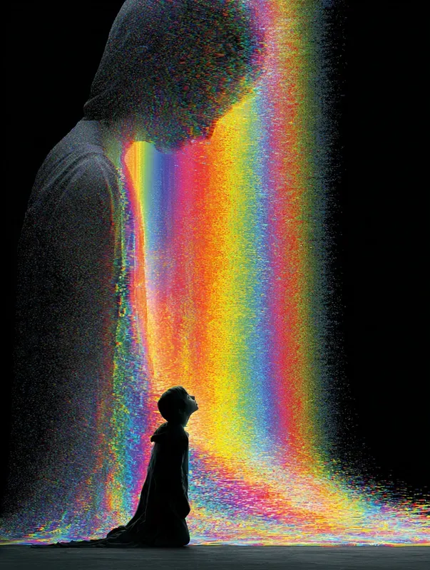 Dark Neon Glitch Poster Art