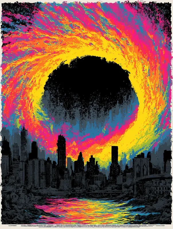 Dark Neon Glitch Poster Art