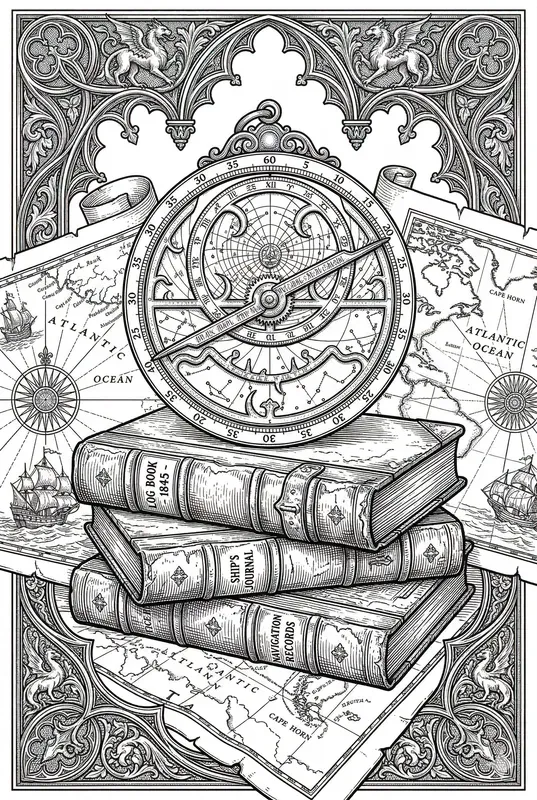 Dark Academia Library Coloring Masters