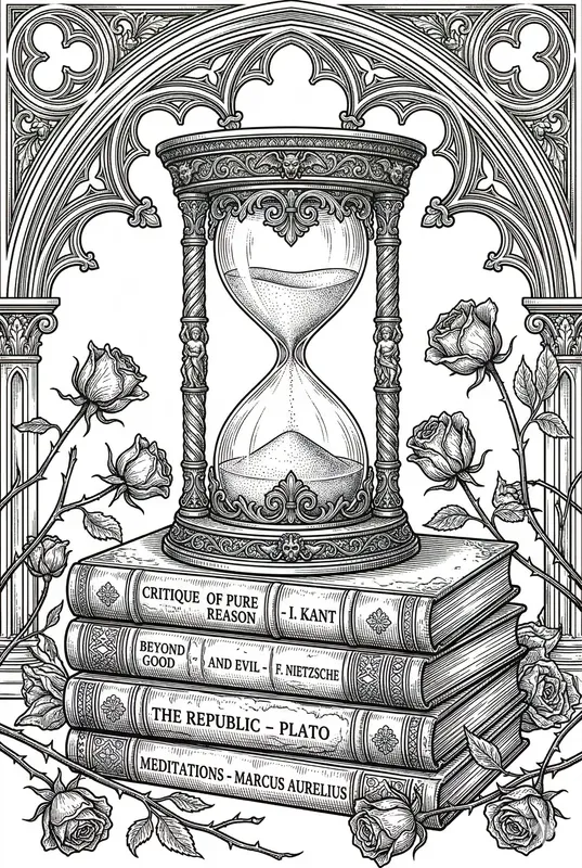 Dark Academia Library Coloring Masters