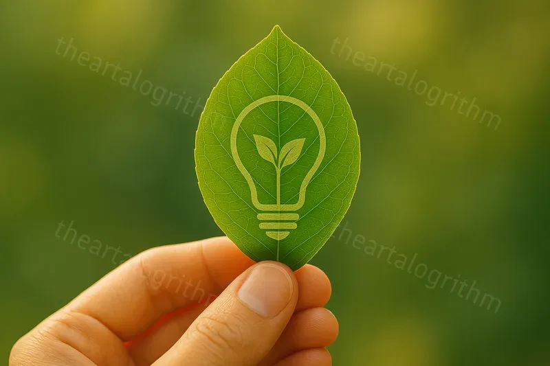 Eco Symbols On Leaves