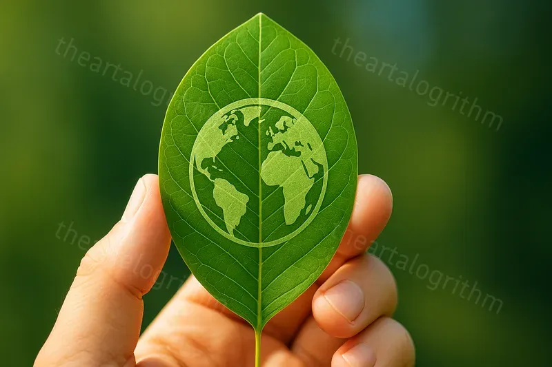 Eco Symbols On Leaves