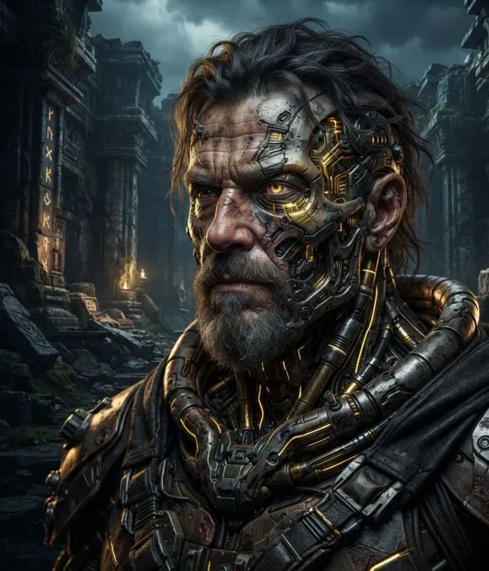 Futuristic Biomechanical Cyborg Portraits