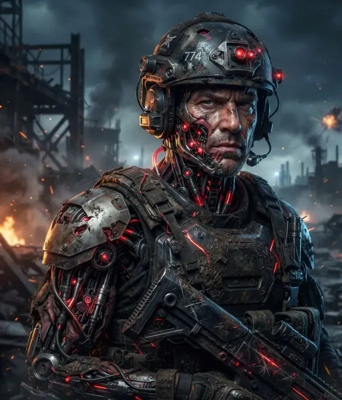 Futuristic Biomechanical Cyborg Portraits