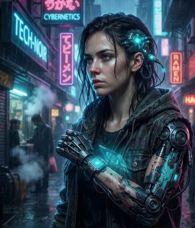 Futuristic Biomechanical Cyborg Portraits