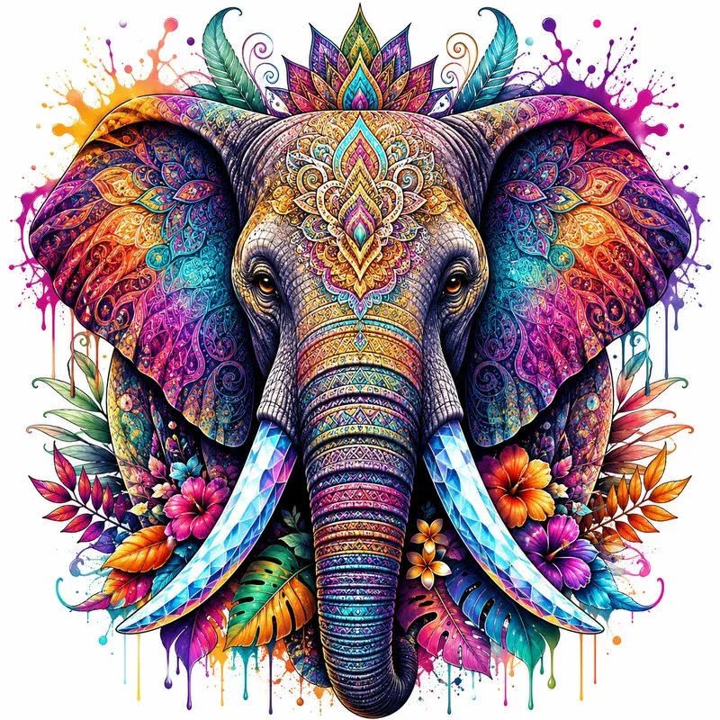 Vibrant Neopop Animal Portrait Art
