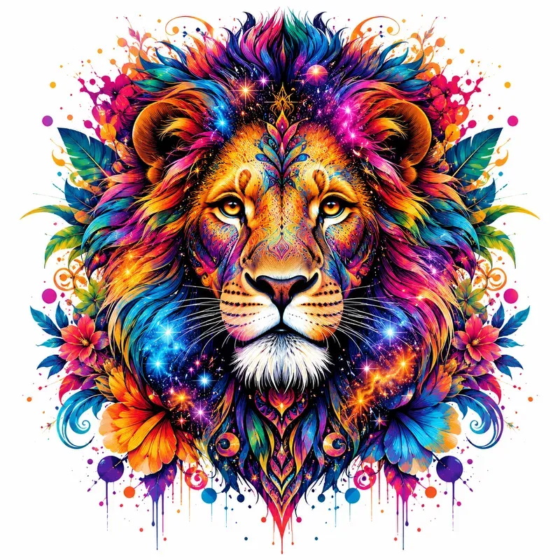 Vibrant Neopop Animal Portrait Art
