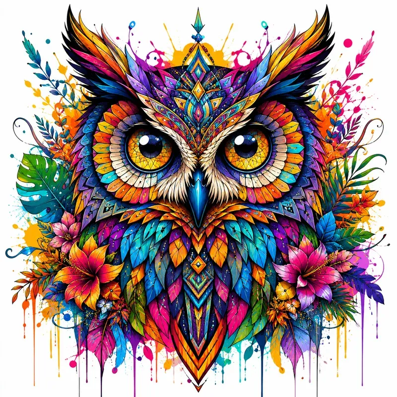 Vibrant Neopop Animal Portrait Art