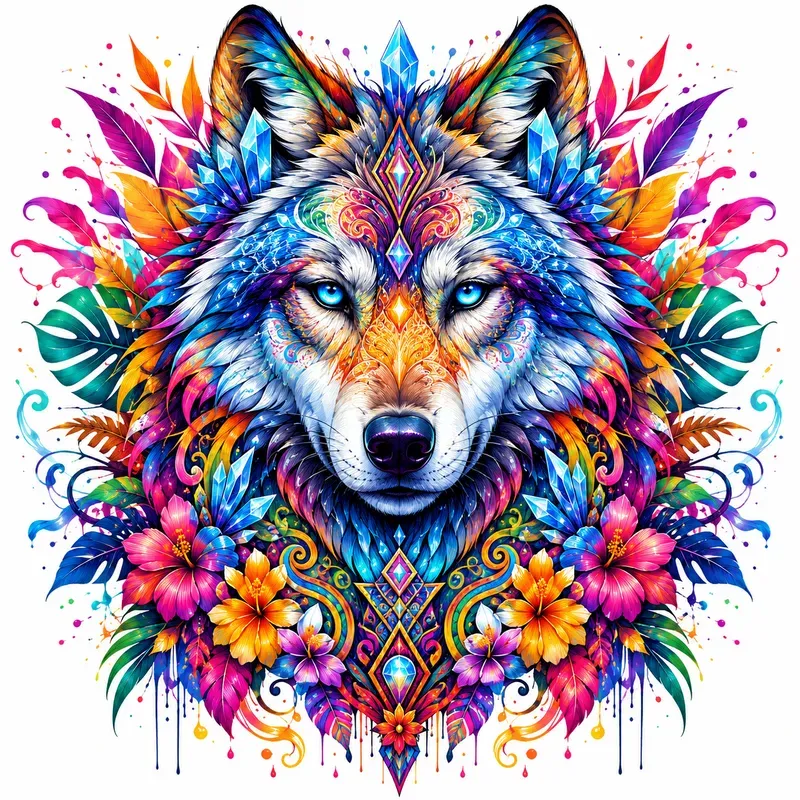 Vibrant Neopop Animal Portrait Art
