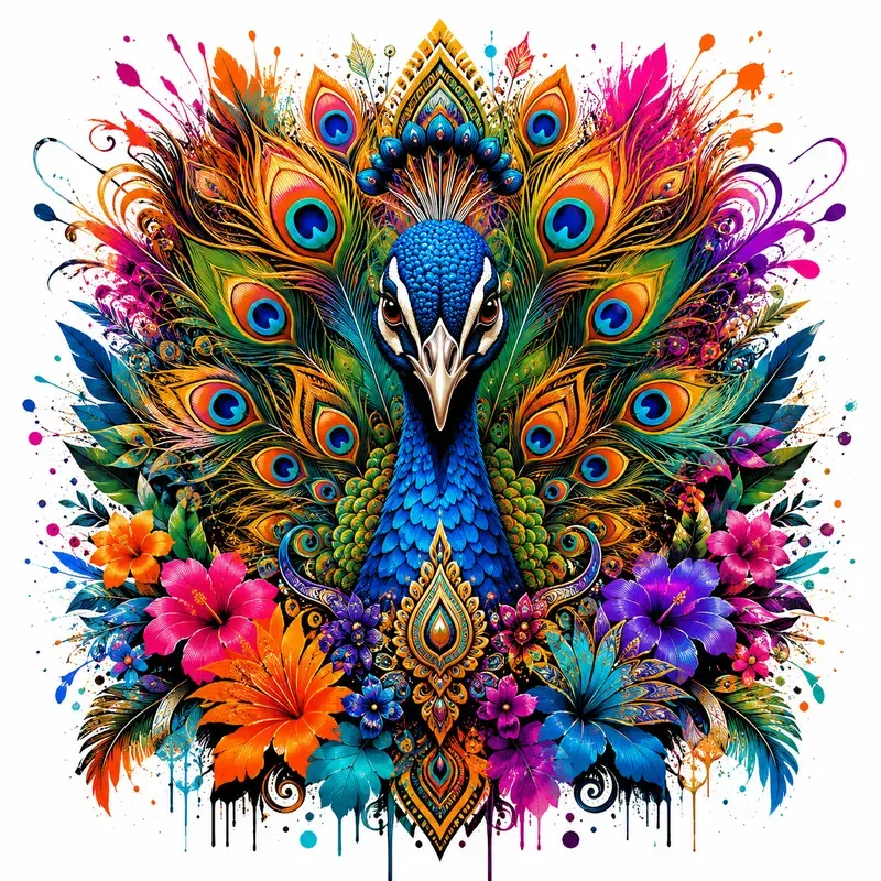 Vibrant Neopop Animal Portrait Art