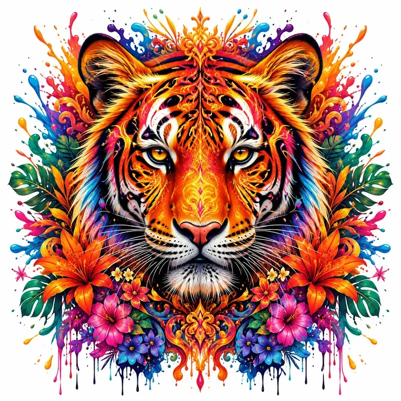 Vibrant Neopop Animal Portrait Art