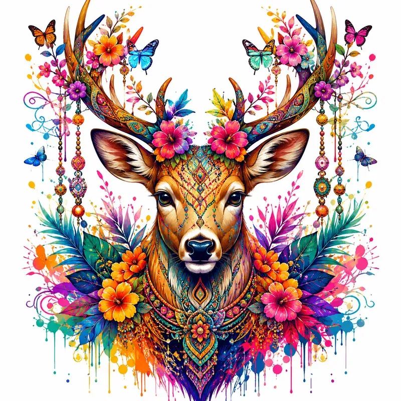 Vibrant Neopop Animal Portrait Art
