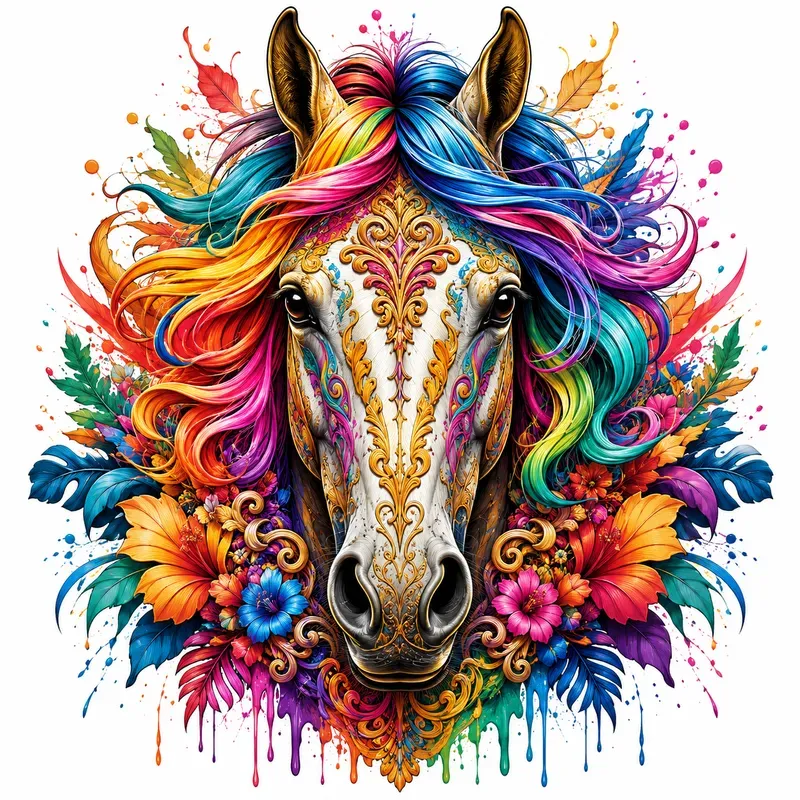 Vibrant Neopop Animal Portrait Art